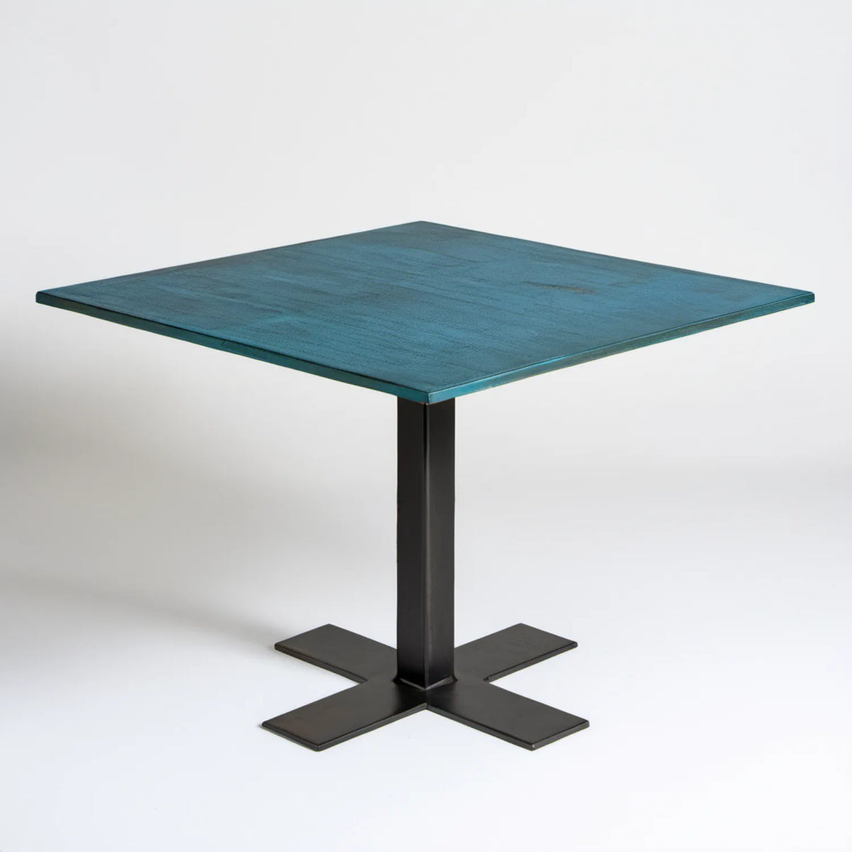 Kwadratowy stół barowy MDF niebiesko-czarny 70 x 70 x 110 cm
