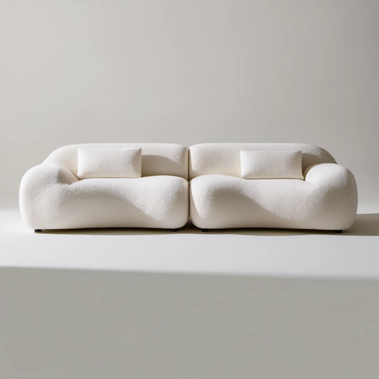 Modułowa sofa 2-osobowa bouclé kremowa 200 x 95 x 75 cm